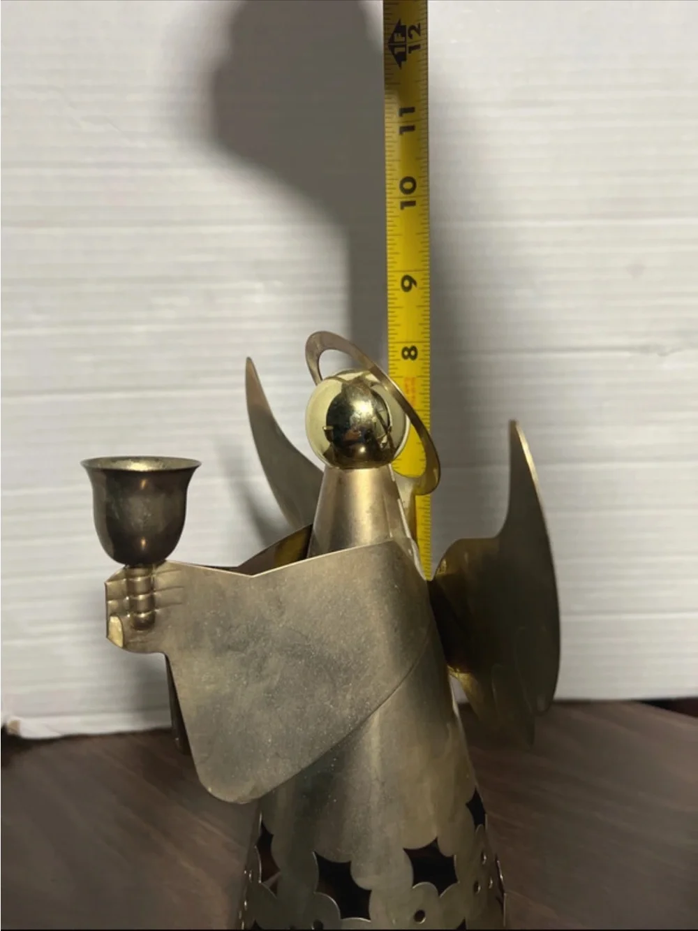 Source Unknown Brass Angel Candle Holder - Gold Tone